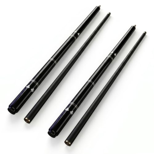 57 Inch Pool Cue Stick - 13mm Fiber Ferrule Tip, Maple Birch Wood Billiard Cue with Chalk & Glove | Explosion-Proof Joint for Home, Bar, Billiard Hall - style: Set of 2 Fiberglass Pool Cue with plum blossom pattern