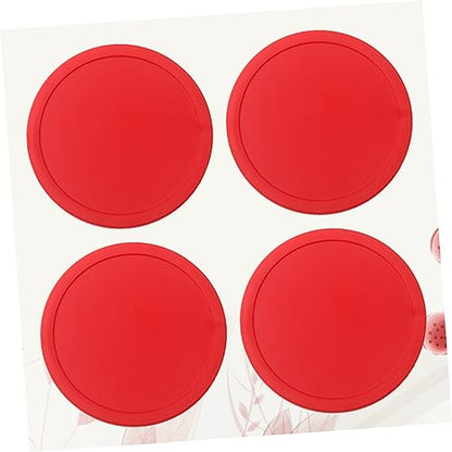 75mm Air Hockey Pucks Set of 4 Red Table Hockey Paddles Sturdy Replacement Accessories for Boys and Girls and Adults for Game Tables