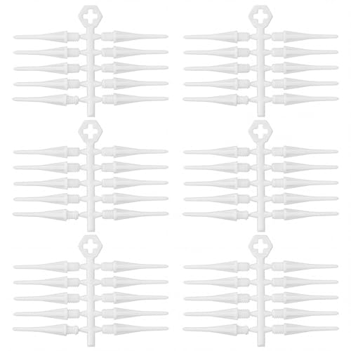 Foilswirl 60 Pcs 2ba Electronic Dart Tips Plastic Dart Tips - Universal Plastic Soft Tip Points - color: White