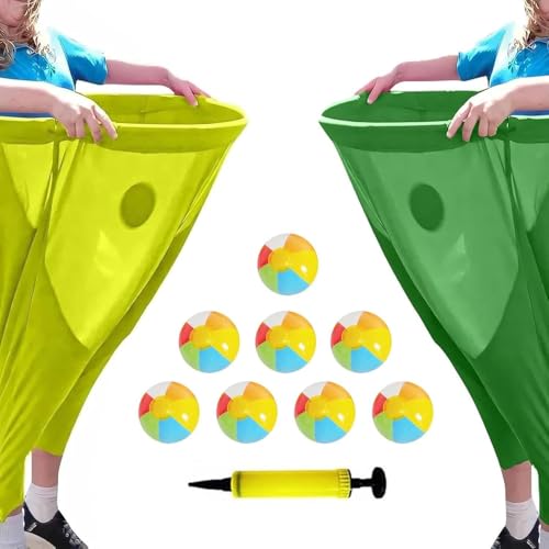 Granny Pants Yard Game, Granny Pants Outdoor Party Game Granny Pants Outdoor Game with Bouncy Balls and Pump Fun Family Reunion & Adult Yard Games for Groups - color: yellow+green