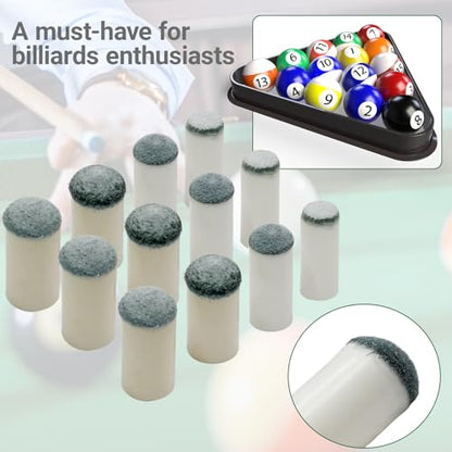 Zorfeter 20 PCS Slip-On Pool Cue Tips, Billiard Cue Tips Replacement Kit, No Glue Billiard Stick Tips for Snooker and Pool Cues(9mm/10mm/12mm/13mm, Each Size 5PCS)