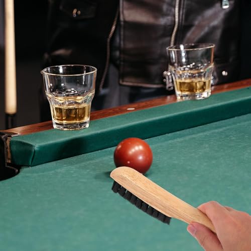 Billiard Table Cleaning Brush with Solid Wooden Handle Dense Bristles for Pool Table and Rail Sweeping Lightweight and Felt Cleaner for Billiards and Furniture Surfaces