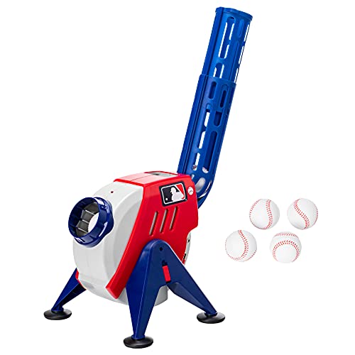 Franklin Sports Kids Pitching Machine - Plastic Baseball Pitching Machine for Kids Batting Practice - MLB Power Pitcher with Adjustable Speeds