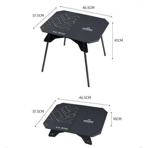 Small Folding Table Portable, Foldable Camping Table with Adjustable Height(16"/4"), Lightweight Side Table for Outdoor Picnic BBQ Beach Travel Fishing, Camping Coffee Table (Black) - color: Black