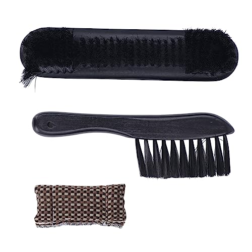 Billiards Pool Table and Rail Brush Set, Cue Cleaning Cloth, Club Wipe Dry Cloth, Pool Table Accessories Brush Kit for The Cleaning and Maintenance of Billiard Tables - color: Black