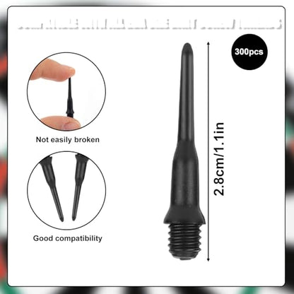 Penitue 300pcs 2BA Thread Soft Tip Dart Points, Plastic Dart Tips Replacement for Professional & Beginner Players