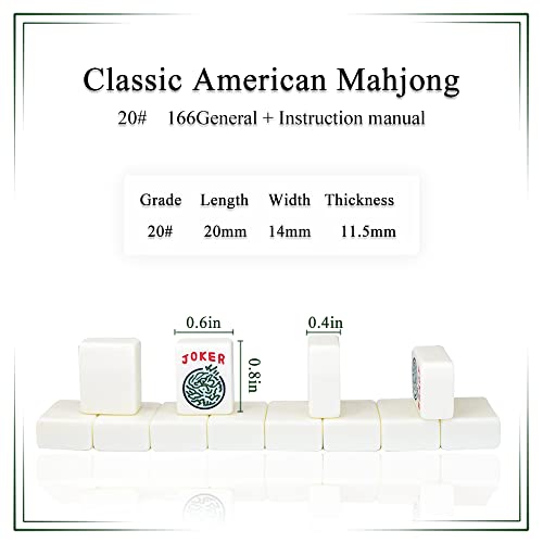 drizzle Travel Mini American Mahjong Set - 166 White Tiles Includes Jokers 0.8" White Melamine Material - with Racks Instructions and Panda Bag 2.20 Pounds - color: Panda, size: 20MM-Mahjong