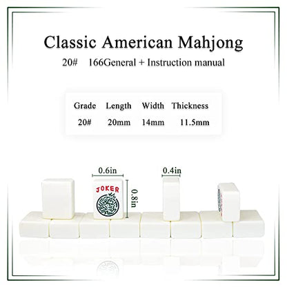 drizzle Travel Mini American Mahjong Set - 166 White Tiles Includes Jokers 0.8" White Melamine Material - with Racks Instructions and Panda Bag 2.20 Pounds - color: Panda, size: 20MM-Mahjong