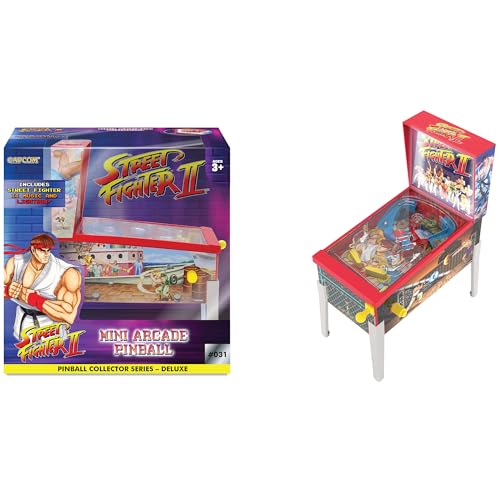 Street Fighter II: Mini Arcade Pinball - Collector Series, Lights & Sounds, Classic Tabletop Game, Skill Shot Challenges, Licensed Toy, Adults-Kids 3+