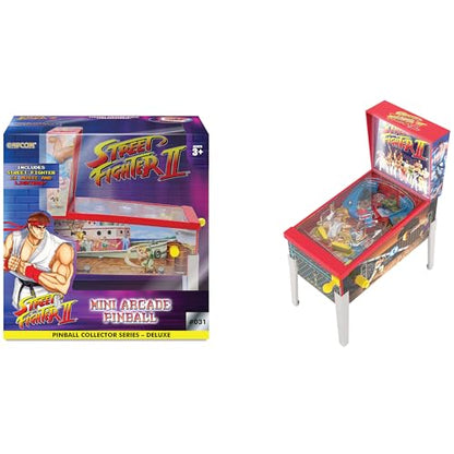 Street Fighter II: Mini Arcade Pinball - Collector Series, Lights & Sounds, Classic Tabletop Game, Skill Shot Challenges, Licensed Toy, Adults-Kids 3+