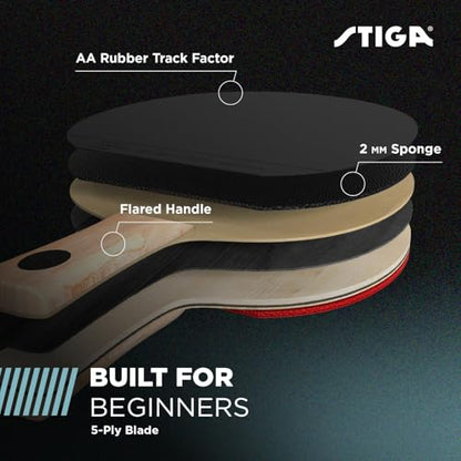 STIGA Beginner Ping Pong Paddles - Recreational to Performance Table Tennis Rackets Ages and Skill Levels - Multiple Styles + Performance Levels Available - style: Force