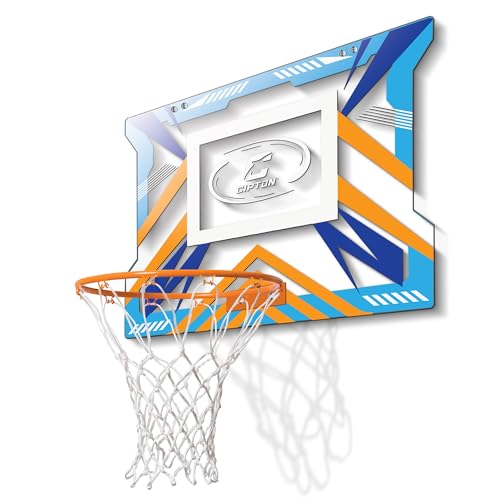 Cipton Silent Mini Basketball Hoop Set – Indoor Over-the-Door Hoop with Noise-Reducing Acrylic Backboard & Soft Mini Basketball, for Home Dorm and Office