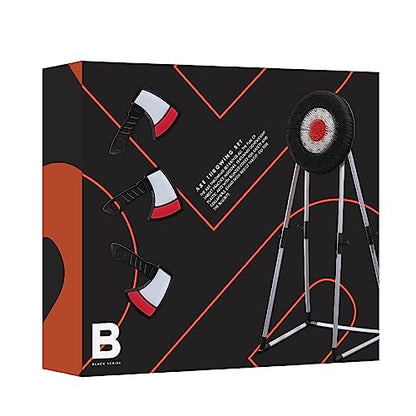 Black Series Axe Throwing Set – Indoor & Outdoor Party Game| Safe Plastic Throwing Axes| Collapsible Target| Backyard Game, Carnival Game, Beach Camping, Tailgating Essential| Fun Sports Activity Gift