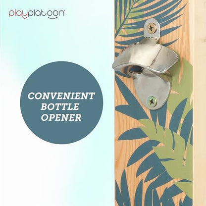 Play Platoon Hook and Ring Toss Bar Game for Adults - Wood Toss Ring Game for Adults - Perfect Home, Basements, & Bar Gifts - color: Palm Print