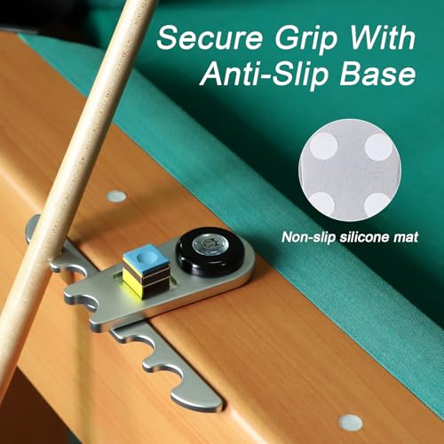 CROWN ME Portable Silver Weighted Pool Cue Holder, Billiard Chalk Holder, White Cue Rest Cue Stick Holder, Aluminum, Storage Rack - color: Silver