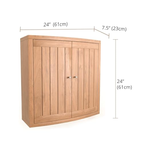 AquaTeak Manada Wall-Mounted Teak Storage Cabinet with Doors