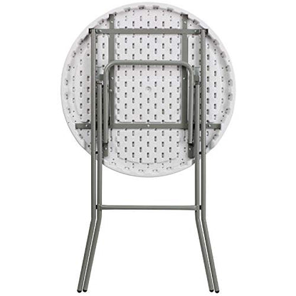 Flash Furniture Elon 2.6-Foot Round Granite White Plastic Bar Height Folding Tables, Set of 8 - color: White, size: 32" Round - Set of 8