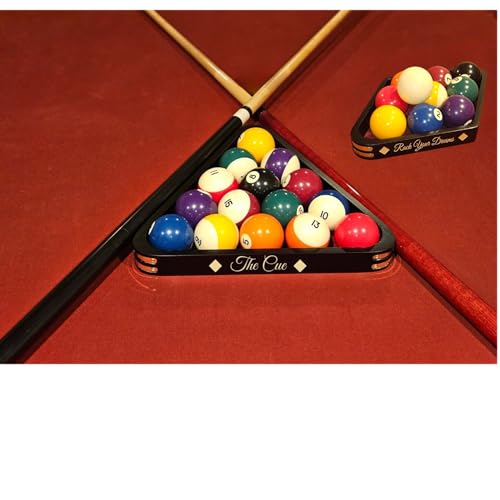 Professional Pool Triangle Rack for 8 & 9 Ball Combo Tabletop Gaming Rack, Custom Engraved Billiards Accessories and Equipment, Handmade Wood Frame, Personalized Gift for Men or Women