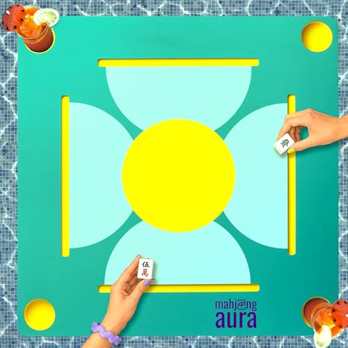 Floating Mahjong Table for Pool - Swimming Pool and Hot Tub Float Board for Card Games, Scrabble, Dominoes, Poker - Adults Pools Game Tray for Water and Lake - Domino Floater Tables - color: Green