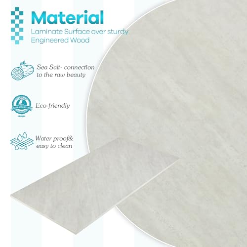 Kaboon Universal Tabletop 45.67"x23.62", Solid One-Piece Melamine Table Top, Double Desk L-Desk DIY, Home and Office,Sea Salt/White - color: Sea Salt, size: 46x24