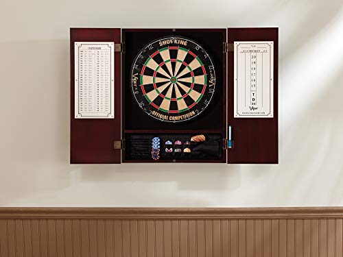 Viper Metropolitan Solid Wood Sisal/Bristle Steel Tip Dartboard Cabinet: Cabinet Only (No Dartboard), Oak Finish - color: Mahogany Finish