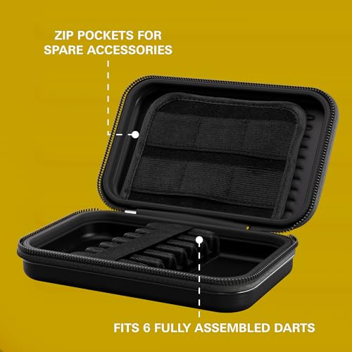 Target Darts Takoma XL Darts Wallet Case, Yellow – Holds 6 Darts, Protective EVA Holder with Double Zip Lock Pouches – Professional Dart Accessories - color: Yellow