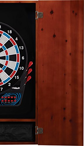 Viper Metropolitan Solid Wood Cabinet & Electronic Dartboard Play-Ready Bundle - color: Cinnamon, style: Standard Set