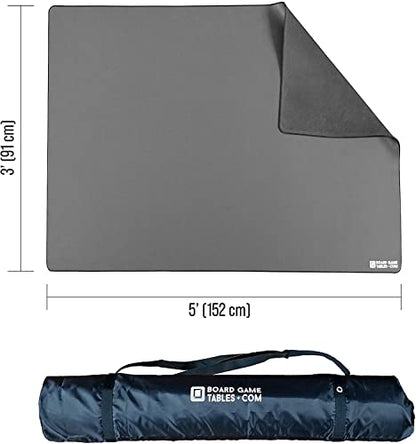 Board Game Playmat [3'x5'/Thick Super Cushioned/Stitched Edge/Water Resistant] with Carrying Case - for Tabletop Board Games, Card Games, RPG Games (Medium, Gray) - color: Gray, size: Medium (3'x5')