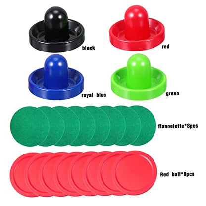 Sosoport 2sets Air Hockey Accessories of Paddles Felt Pads Pucks Game Table Replacement Parts for Enhanced Play Any Game Room