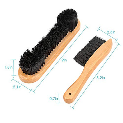 Billiard Pool Table Brush, Snooker Billiard Brush with Wooden Handle, Pool Table Cleaner with Horse Hair and Rail Brush, Valley Pool Table Parts and Accessories, 2pcs