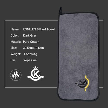 KONLLEN Billiards Billiard cue Towel - 100% Cotton Black 8-Ball Pool Cue Clean Towel Maintenance Accessories Cleaning Set Shaft Wax + Cleaning Powder + - color: Yellow