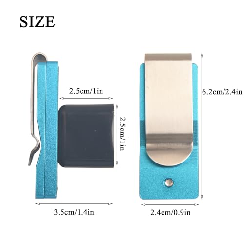 LAKE OF FIRE Chalk Holder Pool Billiards, Pool Cue Chalk Holder with Magnetic Belt Clip Snooker Billiard Accessories - color: Blue, style: Square