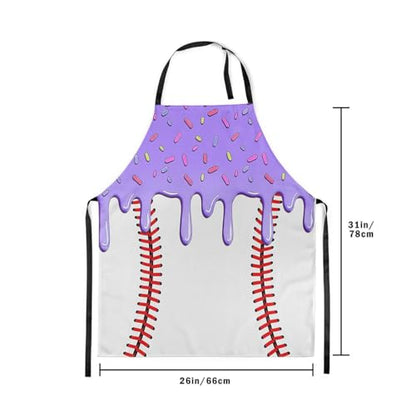 Castle Fairy Ice Cream Drip Baseball Kids Kitchen Apron - color: Purple