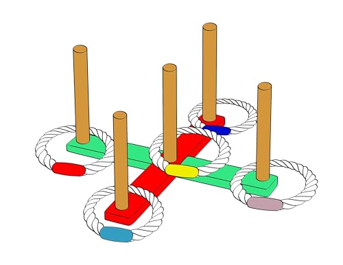 Ring Toss Game for Adults, Outdoor Games, Hook and Ring Game, Much Easier to Assemble Handmade Wooden Interactive Outdoor Party Games