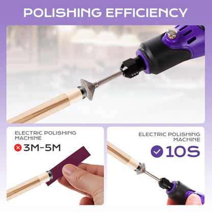 Toutrop Pool Cue Tip Shaper & Electric Cue Tip Grinder, Professional Cue Stick Tool Kit for Billiards Enthusiastsm, Portable Pool Cue Tip Repair Kit – Perfect for Home and Club Use