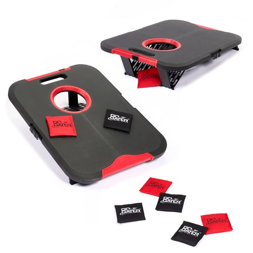 EastPoint Sports Go! Gater Cornhole – Light-Up and Travel Versions – Easy Storage & Light-Weight – Perfect for Outdoor and Indoor Play - style: Standard Board - Black/Red