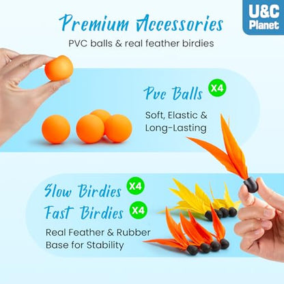 Beach Paddle Ball Set, Family Outdoor Paddle Ball Game Set | Backyard Beach Game Park Camping Yard for Boys Girls Ages 3+, Badminton Rackets for Kids Adults, Beach Necessities Must Have - color: Green (Age:3+)