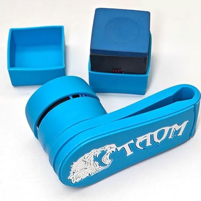 TAOM Magnetic Chalk Holder Belt Clip for Round and Square,Portable Pool Cue Chalk Holder with Silicone Clip,Silent Chalk Holder Pool Billiards,Chalk Case Pool Table Accessories - color: B-Yellow