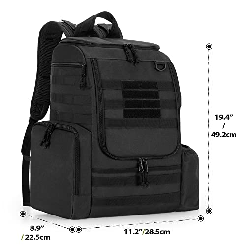 DSLEAF Disc Golf Bag with 24-26 Discs Capacity, Disc Golf Backpack with Two Sidewall Supports and Molle Webbing for Beginner, Hobbyist, Adults and Teenagers