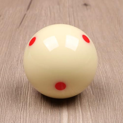 Billiards Training Cue Ball 2 Pack, 57.2mm Resin Practice Pool Balls with 6-Point Design Aiming, Double-Sided Dots, for Red White