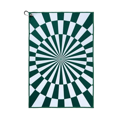 ZEETY Golf Towel with Carabiner Clip – 16"x24" Kaleidoscope Pattern Microfiber Golf Towels – Unique Golf Accessories & Golf Gifts for Men & Women (Green) - color: Green