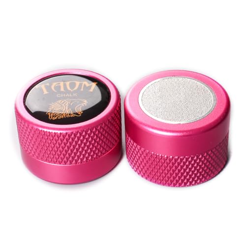 TAOM Upgrade Pool Chalk Holder Round Shaped Practical Tool Billiards Accessories Magnetic Mini Chalk Tip Case Container Round Box Billiards,Cue Tip Tool Scuffer Shaper - color: 2-Single Chalk holder-Pink