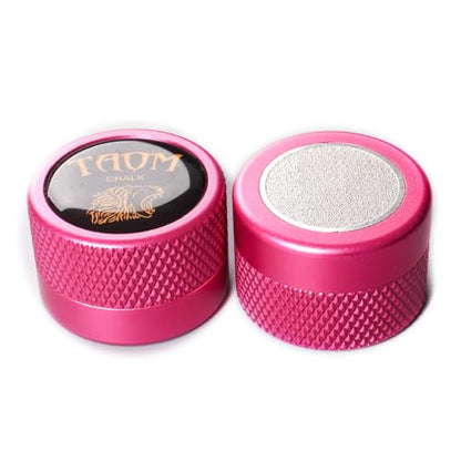 TAOM Upgrade Pool Chalk Holder Round Shaped Practical Tool Billiards Accessories Magnetic Mini Chalk Tip Case Container Round Box Billiards,Cue Tip Tool Scuffer Shaper - color: 2-Single Chalk holder-Pink