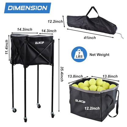 Portable Pickleball & Tennis Ball Hopper - Pickleball Collector Retriever Basket Carrier Gatherer Picker Container for Picking and Storage Training Tool for Ball - size: Medium