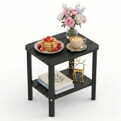 Outdoor Side Table, 2-Tier Small Outdoor Table, Waterproof & Weather Resistant Patio End Tables, Patio Furniture for Garden, Porch, Pool, Lawn, Backyard or Indoor - size: 1PC