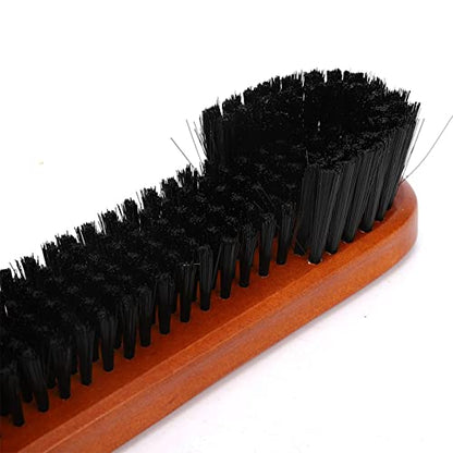 2 Pcs Pool Billiard Snooker Table Brush Cleaning Set - Hair Sweep Rail Clean Tool with Soft PVC and Wooden Handle for Table Felt Protection, Dust Prevention, and Exte