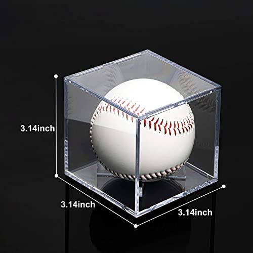 8 Pack Baseball Display Cases - UV Protected Acrylic Square Baseball Holder, Official Size Baseball Display Boxes, Clear Display Cube Baseball Memorabilia Showcase Autographed Ball Protector - size: 8ct Baseball Display Case