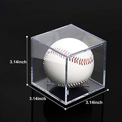 8 Pack Baseball Display Cases - UV Protected Acrylic Square Baseball Holder, Official Size Baseball Display Boxes, Clear Display Cube Baseball Memorabilia Showcase Autographed Ball Protector - size: 8ct Baseball Display Case