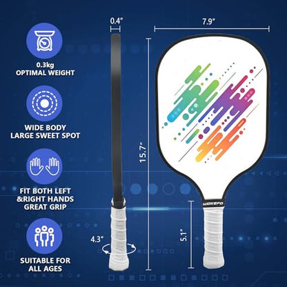 Pickleball Paddles Set of 4,USAPA Approved Friction Surface, Premium Pickleball Paddles with 4 Pack Paddles 4 Balls 1 Pickleball Bag, Pickleball Set Gift for Men and Women