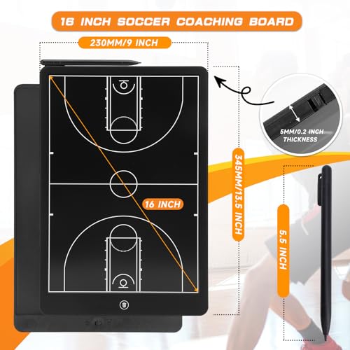 16 Inch Electronic Basketball Coaching Board,Digital Strategy Marker Board with Pen for Basketball Game,Training,Teaching